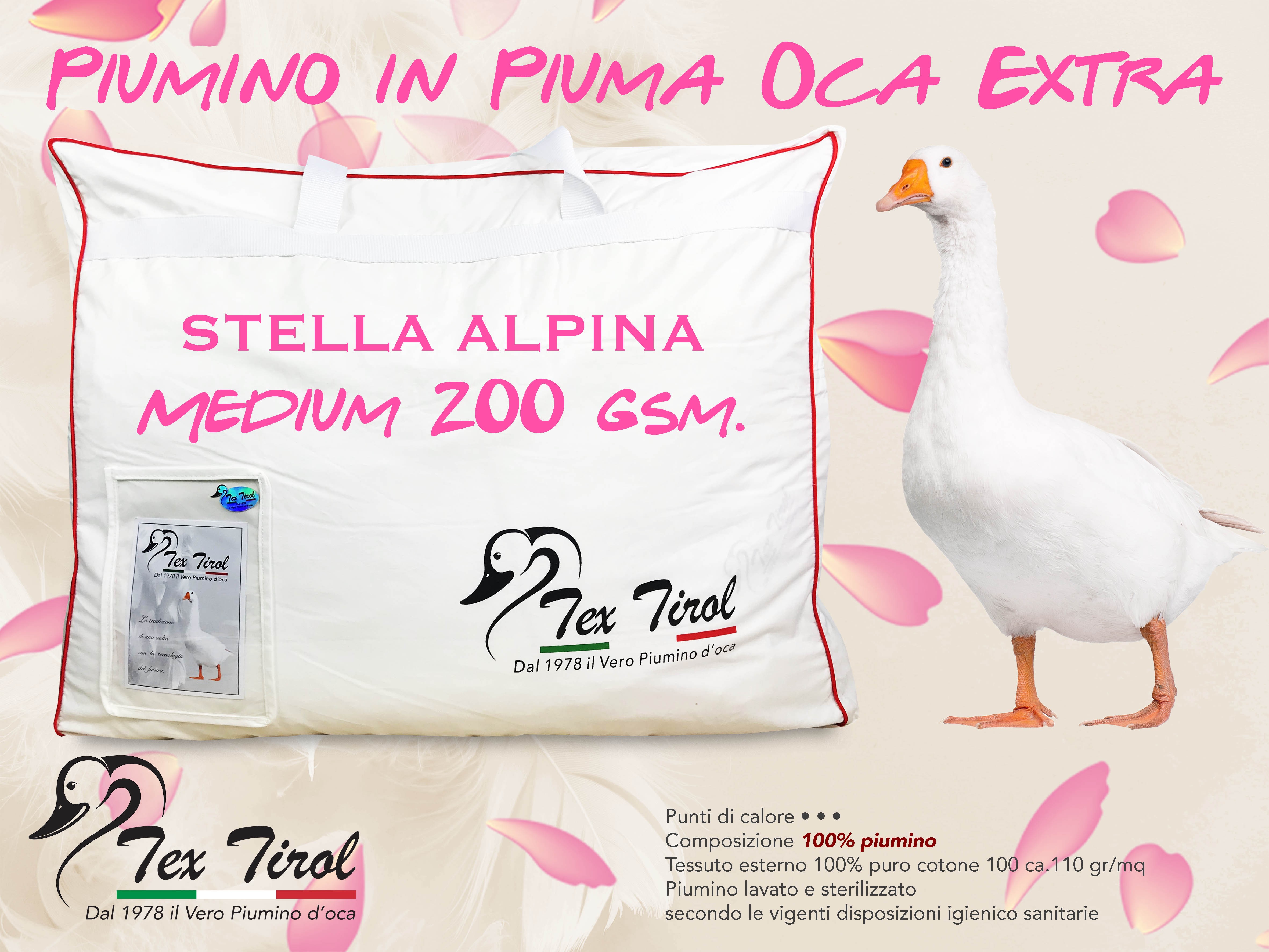 100% Piumino d'oca naturale PIAZZA E MEZZA 1200 gr MADE IN ITALY