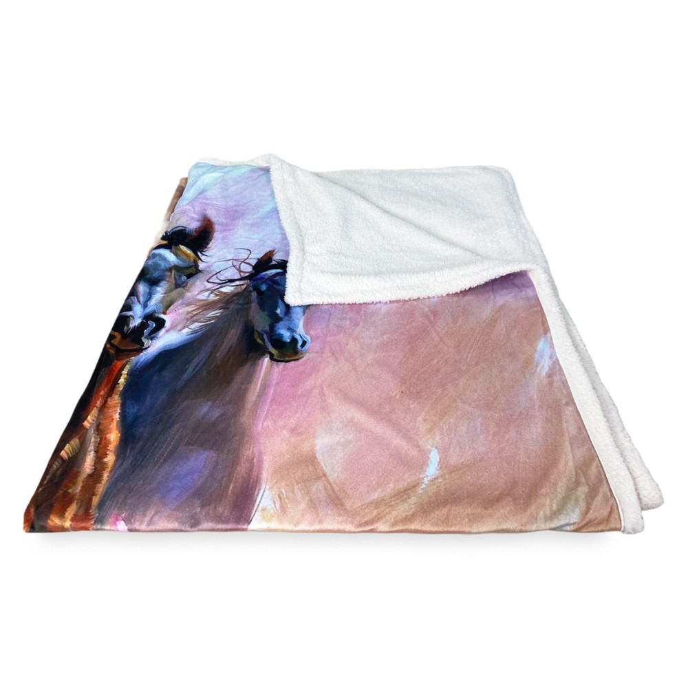 LOMAER Plaid Couverture Cheval pour Adultes 2 Personnes Douce et  Confortable Couverture Polaire avec Motif Animal Marron Cheval Fleece  Blanket for Bed