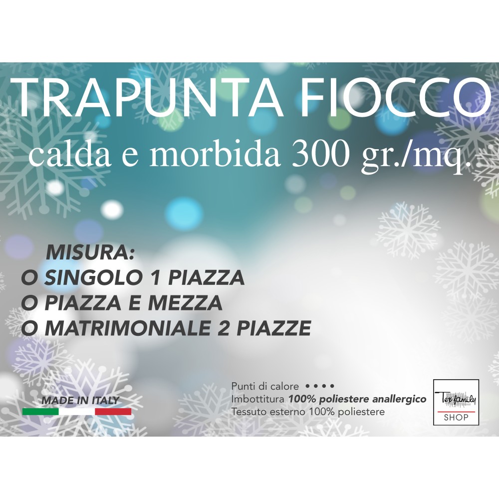 Trapunta Invernale Imbottita 300 gr/mq Fantasia Animalier Made in Italy  MOD. Zebrato Bianco e Nero