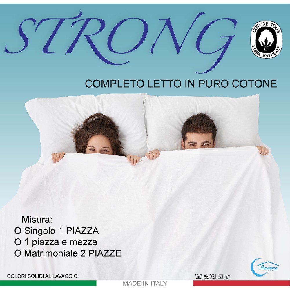 COMPLETO lenzuolo STRONG LENZUOLA tinta unita MARRONE puro COTONE Made in  Italy Misura lenzuola Una Piazza