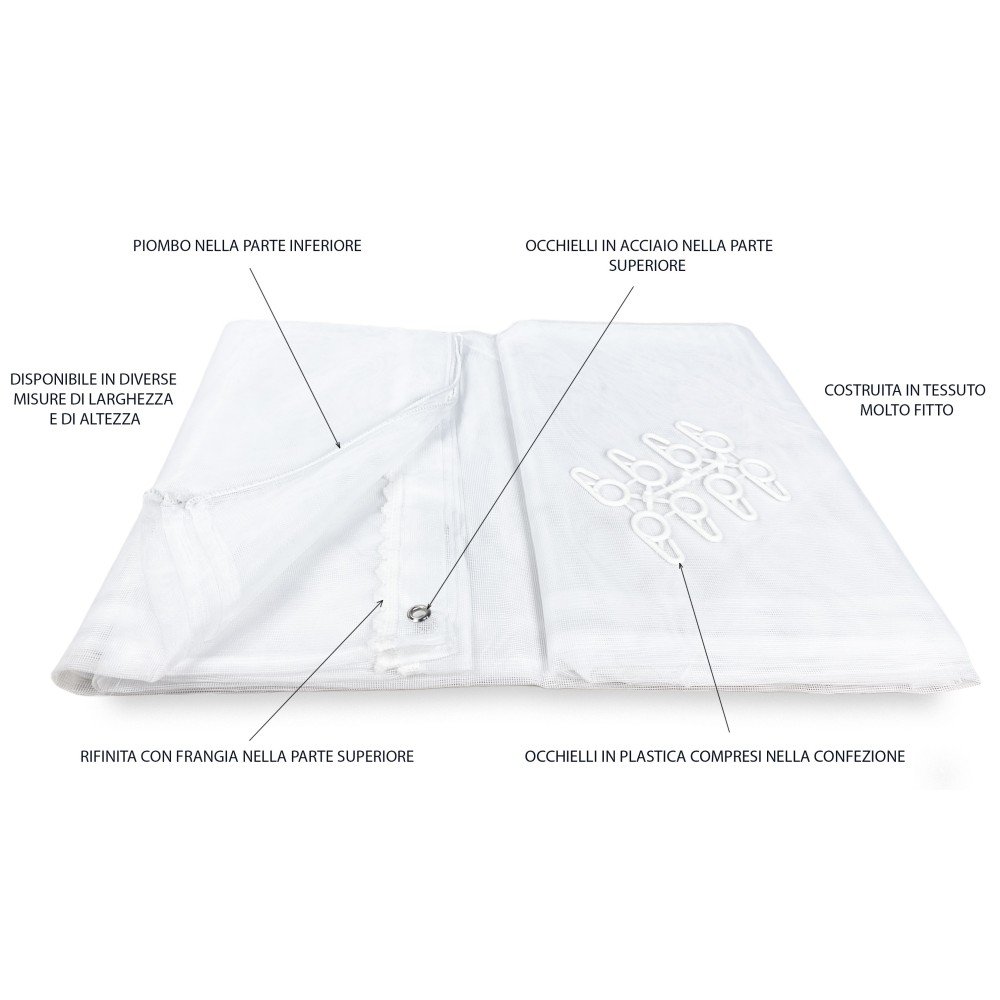 Tente filet moustiquaire marquisette blanc royaume-uni de qualité  supplémentaire Mesure Cm. 150 x 250
