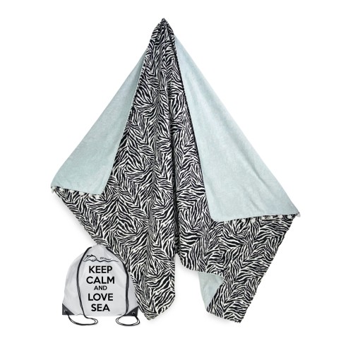 Zebra striped Kikoy beach towel