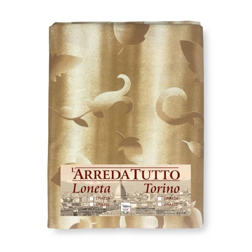 Beige leaf printed fabric