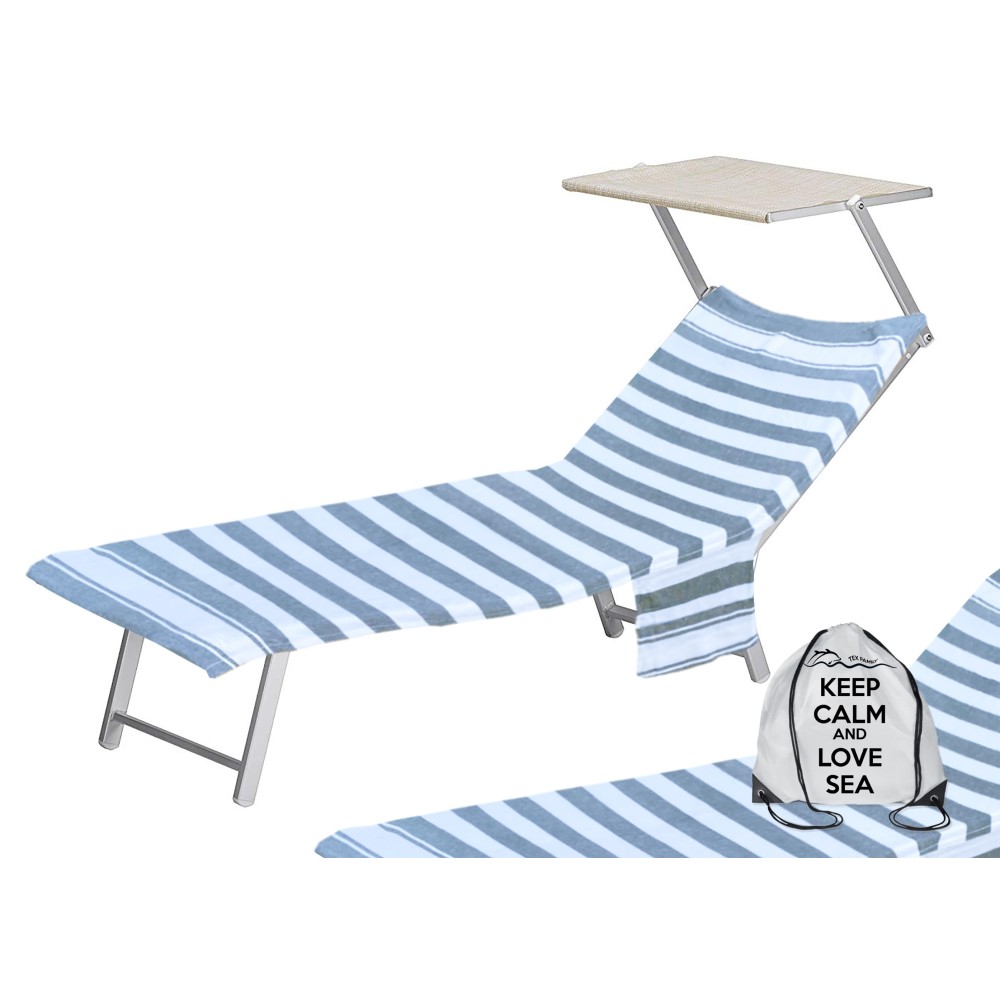 Striped cotton beach towel for sunbed with corners Striped cotton beach towel for sunbed with corners