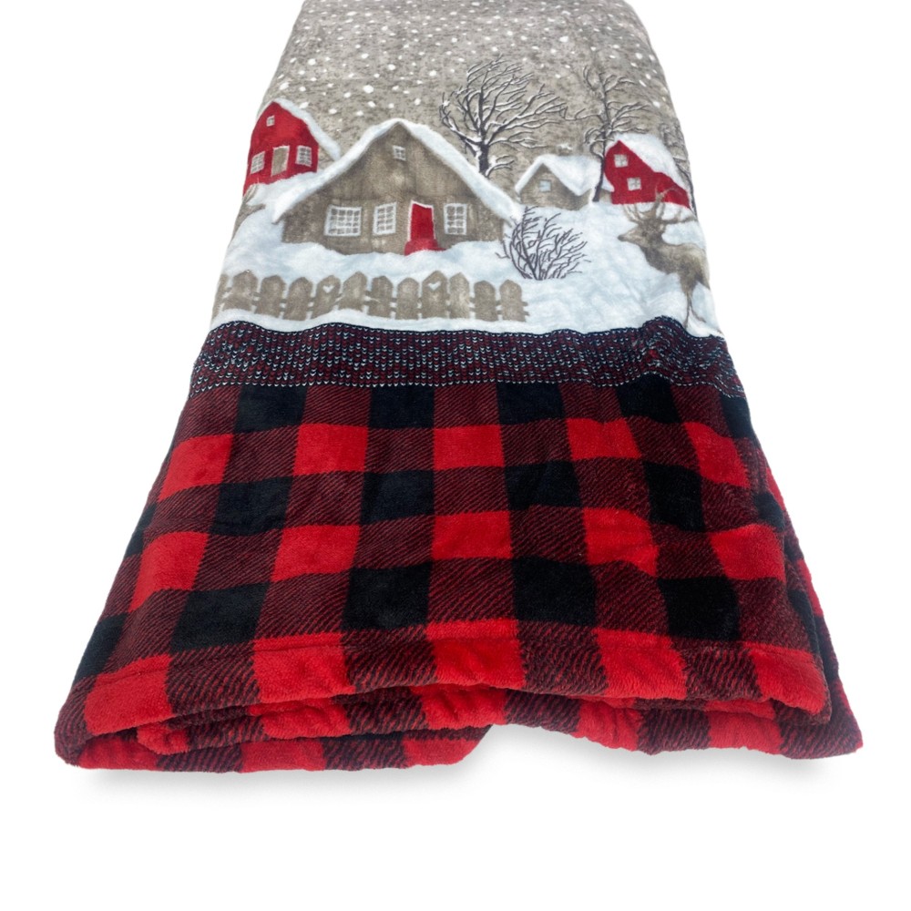 Plaid/ Sherpa blanket cm.210x240 red tartan