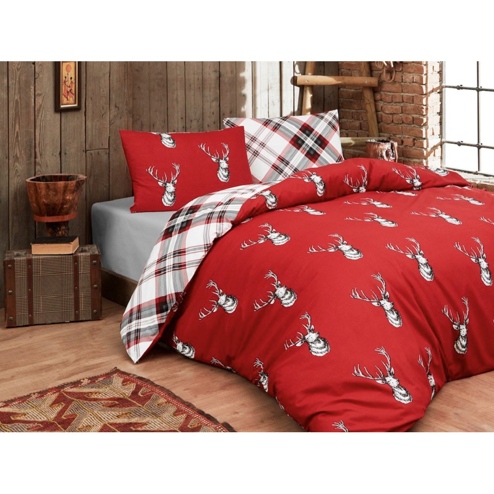 Duvet covers with deer on red Duvet covers with deer on red
