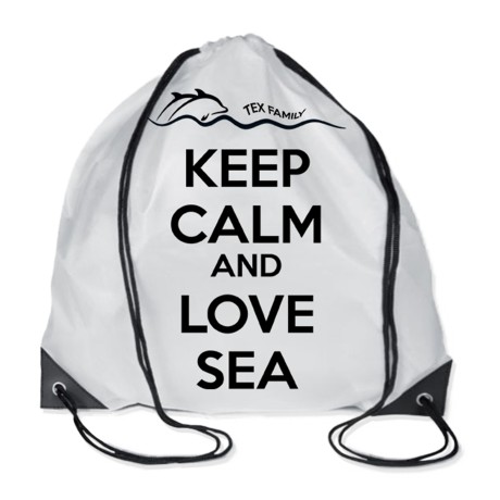 BEACH TOWEL FOUTA BLUE FISH LARGE SIZE CM.100X200 with backpack Beach KEEP CALM