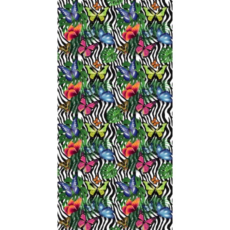 tissu de lit imprimé avec des papillons colorés