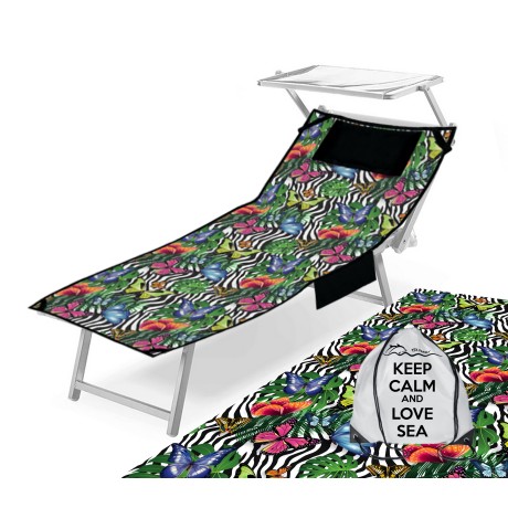 Printed cot towel with coloured butterflies