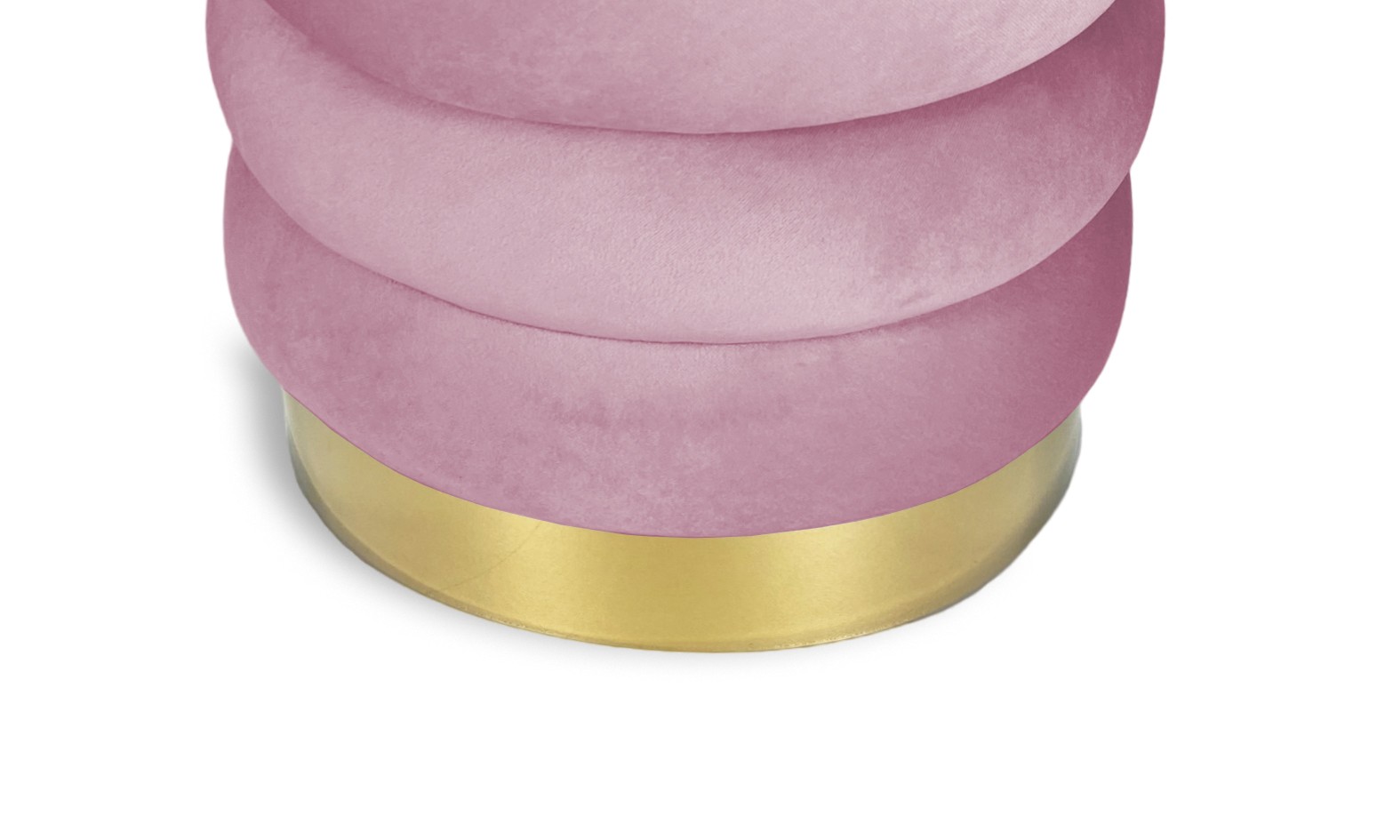 POUF Poggiapiedi Cilindro VELVET Trapuntato in Velluto Unito Rosa