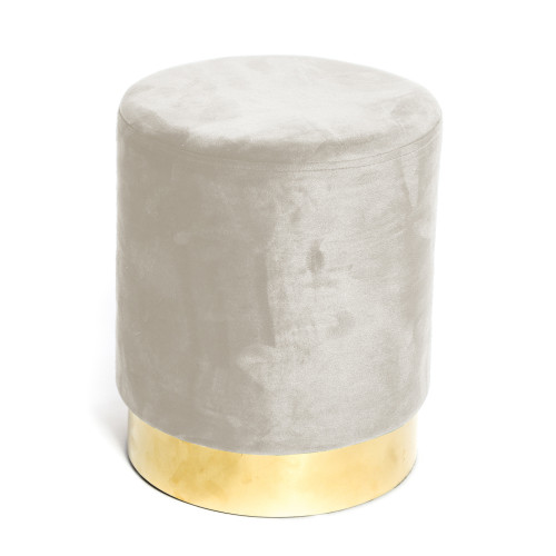 Pouf aus beigefarbenem Samt
