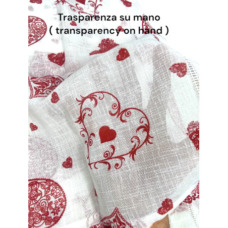 Paar Red Heart Glasvorhänge...