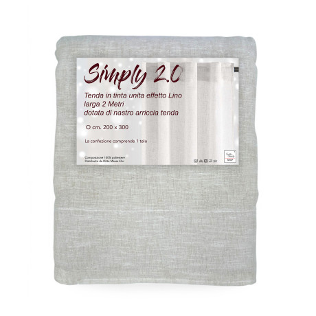 Tenda Simply 2.0 beige 200x300 cm - tessuto effetto lino con fettuccia