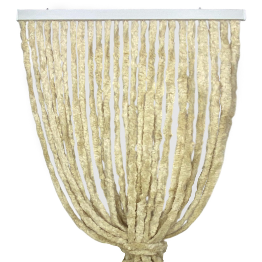 Cortina de chenilla beige - Cortina anti-insectos semitransparente Cortina de chenilla beige - Cortina anti-insectos semitransparente