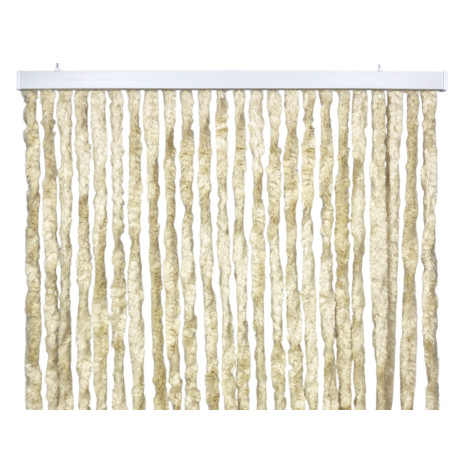 Cortina de chenilla beige - Cortina anti-insectos semitransparente