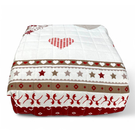 Hypoallergenic padding in siliconized polyester of the red Champoluc bedspread