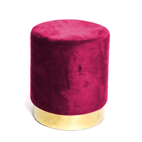 pouf velvet bordeaux