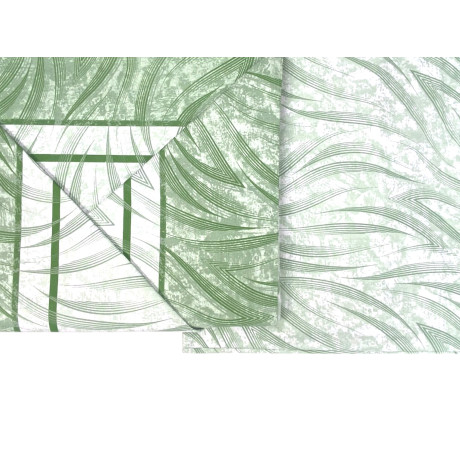 Green Sheets Set with Curve Pattern - Modern Cotton Print - Made in Italy