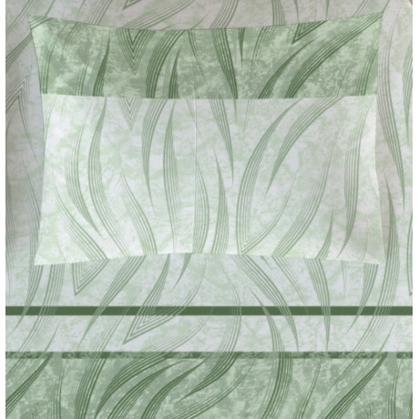 Parure de lit Curve Green - Vue de dessus sur le lit double