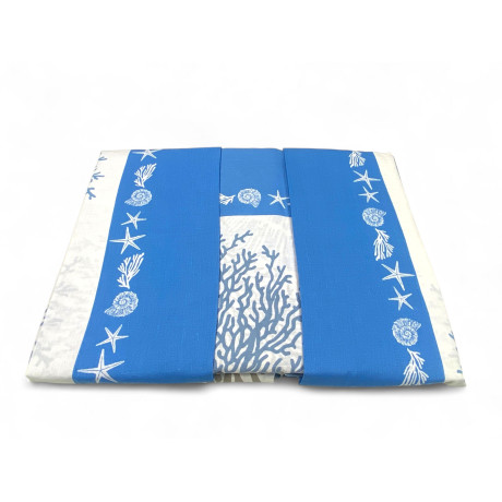Blaues Marinemuster auf Baumwolle - Doppelblatt