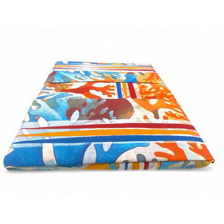 Draps colorés à imprimé corail multicolore - taies d’oreiller et drap assortis