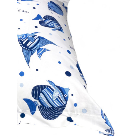 Sailor summer sheet set with stylized fish and inspired phrase