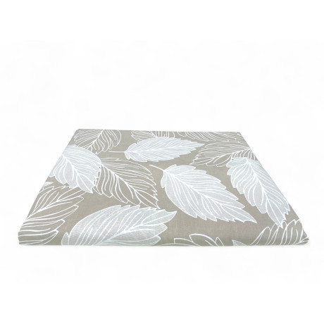 Telo arredo copritutto foglie beige 1 piazza in cotone Made in Italy