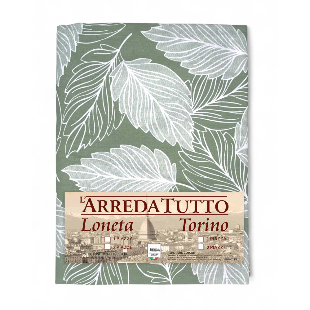 1 cubrehojas verde cuadrado de algodón Made in Italy 1 cubrehojas verde cuadrado de algodón Made in Italy