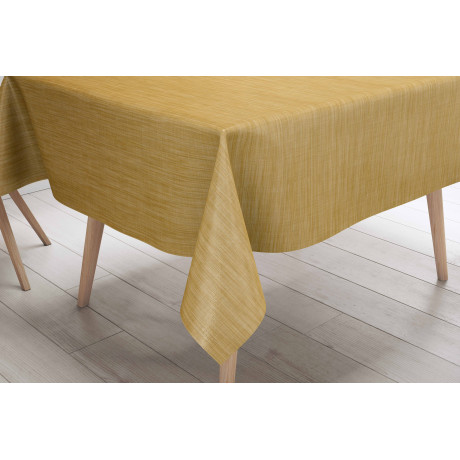LIMA Yellow tablecloth – Set in the modern kitchen – PVC linen effect