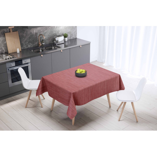 LIMA Red folded tablecloth – Shiny plastic-coated surface
