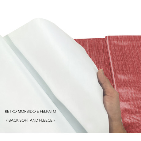 Tissage effet tissu en gros plan – Nappe plastifiée rouge
