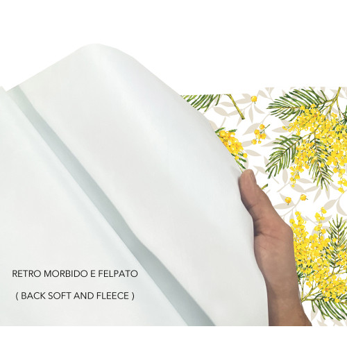 Primo piano trama effetto tessuto – Tovaglia plastificata mimosa