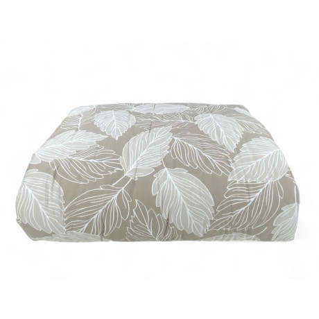 Beige Leaf Quilt - Couvre-lit léger en microfibre matelassé de mi-saison - Fabriqué en Italie