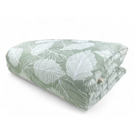 Green Leaves Quilt - Colcha ligera de microfibra acolchada 100 gr/m² - Made in Italy