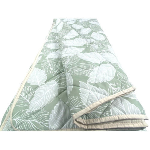 Green Leaves Quilt - Tissu doux effet pêche avec imprimé naturel
