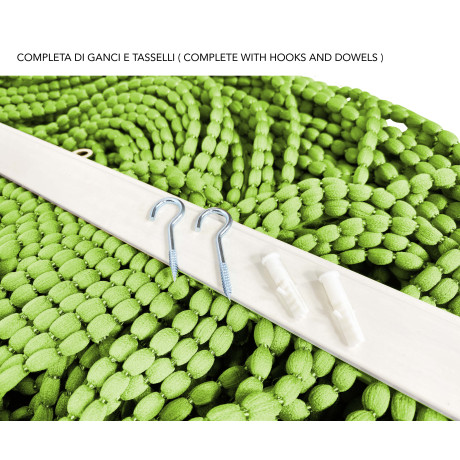 Mariel curtain with green beads gathered in the center, elegant and decorative