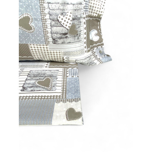 Beige double duvet cover with traditional mountain design