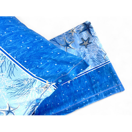 Taie d’oreiller avec boutons et coraux marins – tissu 100 % coton italien