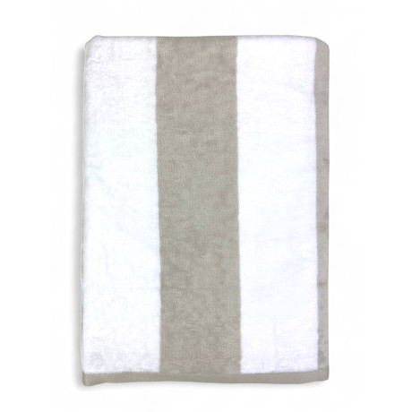 Forte dei Marmi serviette de plage en jacquard à rayures beige gris tourterelle 90x165 cm en coton éponge