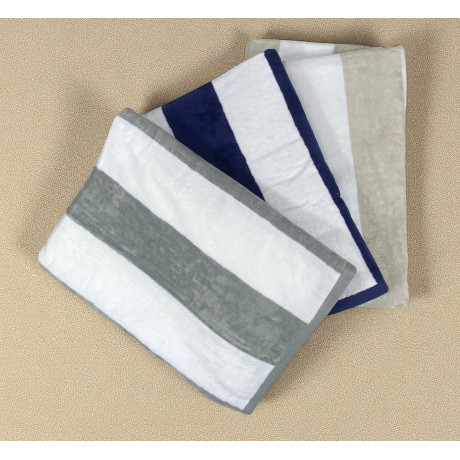 Élégante serviette de plage en jacquard à rayures bleues et blanches