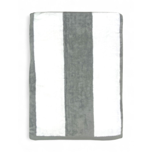 Serviette de plage en jacquard Forte dei Marmi rayures grises 90×165 cm en éponge de coton