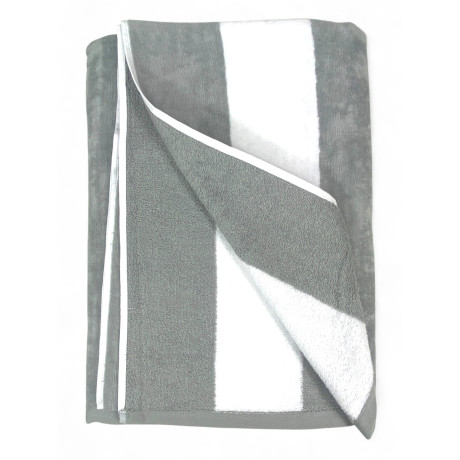 Grey striped pool bed towel in absorbent and compact sponge