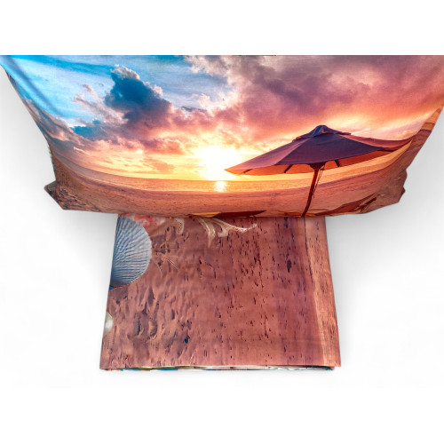 Double-sided Estate Pillowcases - Sea and Flowers Digital Print on 100% Cotton