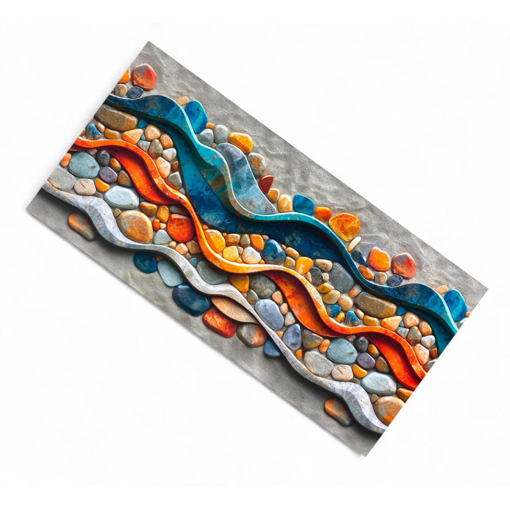 Tappeto Cucina Runner Antiscivolo - Fantasia Sassi Mare - Retro in PVC - Made in Italy Tappeto Cucina Runner Antiscivolo - Fantasia Sassi Mare - Retro in PVC - Made in Italy