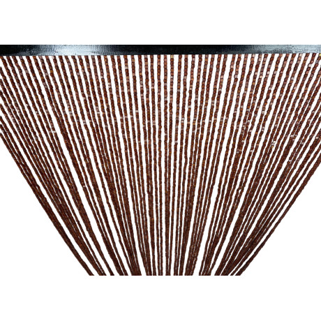 Rideau de porte intérieur en bois marron avec fils de bambou