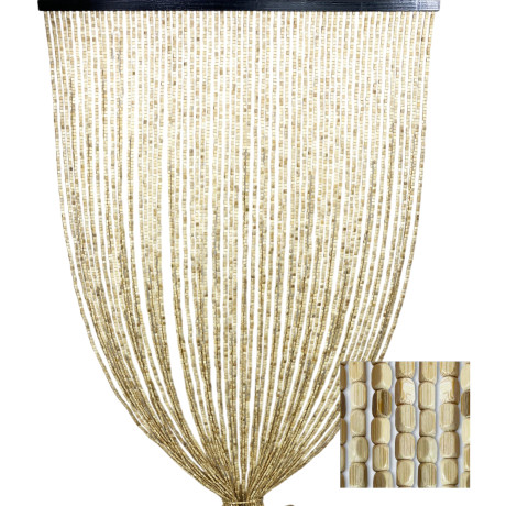 Tenda beige in legno con fili bamboo per uso interno