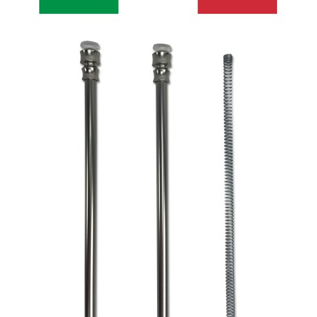 versilberte, gefederte Stulpen, Stahl