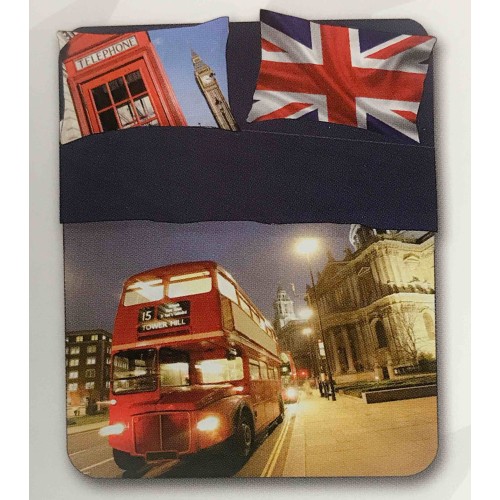 LONDON ENGLISH GRAND VIEW 2 DOPPELBETT DIGITALE TAGESDECKE-BETTWÄSCHE-SET