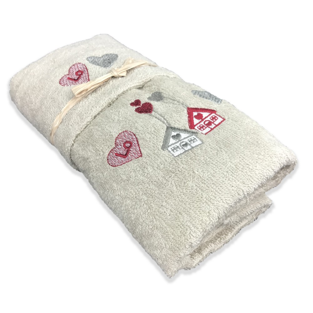 TYROLEAN TOWEL SET LOVE CREAM TYROLEAN TYROLEAN TOWEL SET LOVE CREAM TYROLEAN