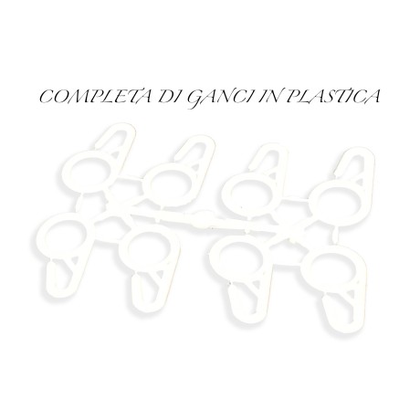 MESH-VORHANG MIT DIAMANT-MOSKITONETZ FÜR DEN AUSSENBEREICH BREITE LEINE Cm. 200 PLAIN WHITE